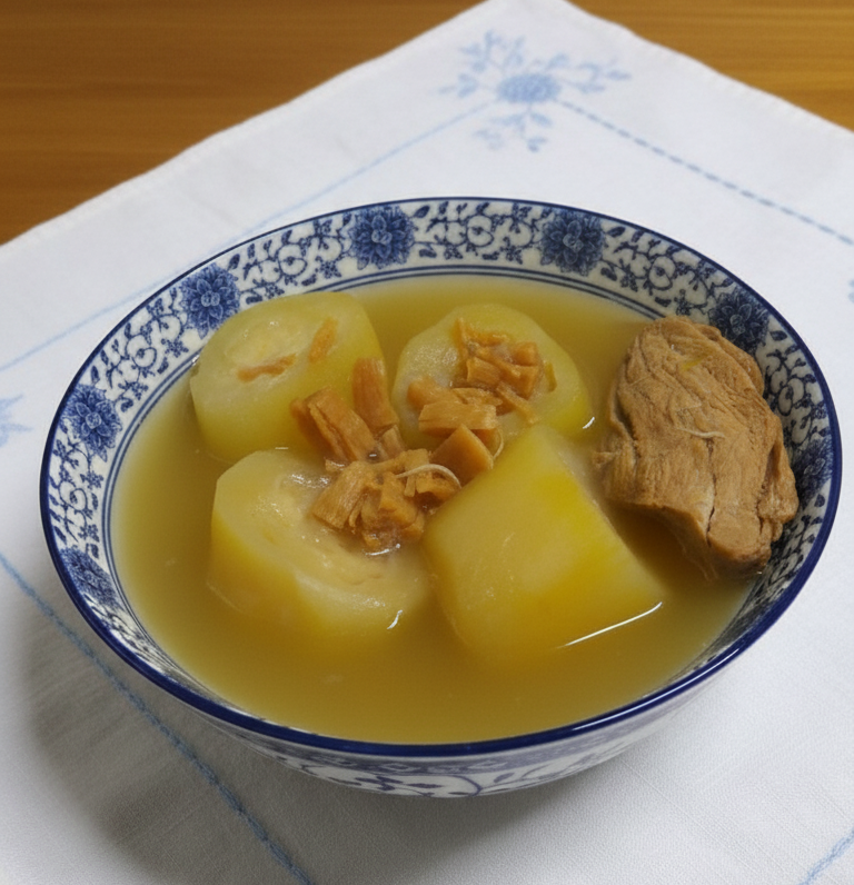節瓜瘦肉瑤柱湯食譜與做法。