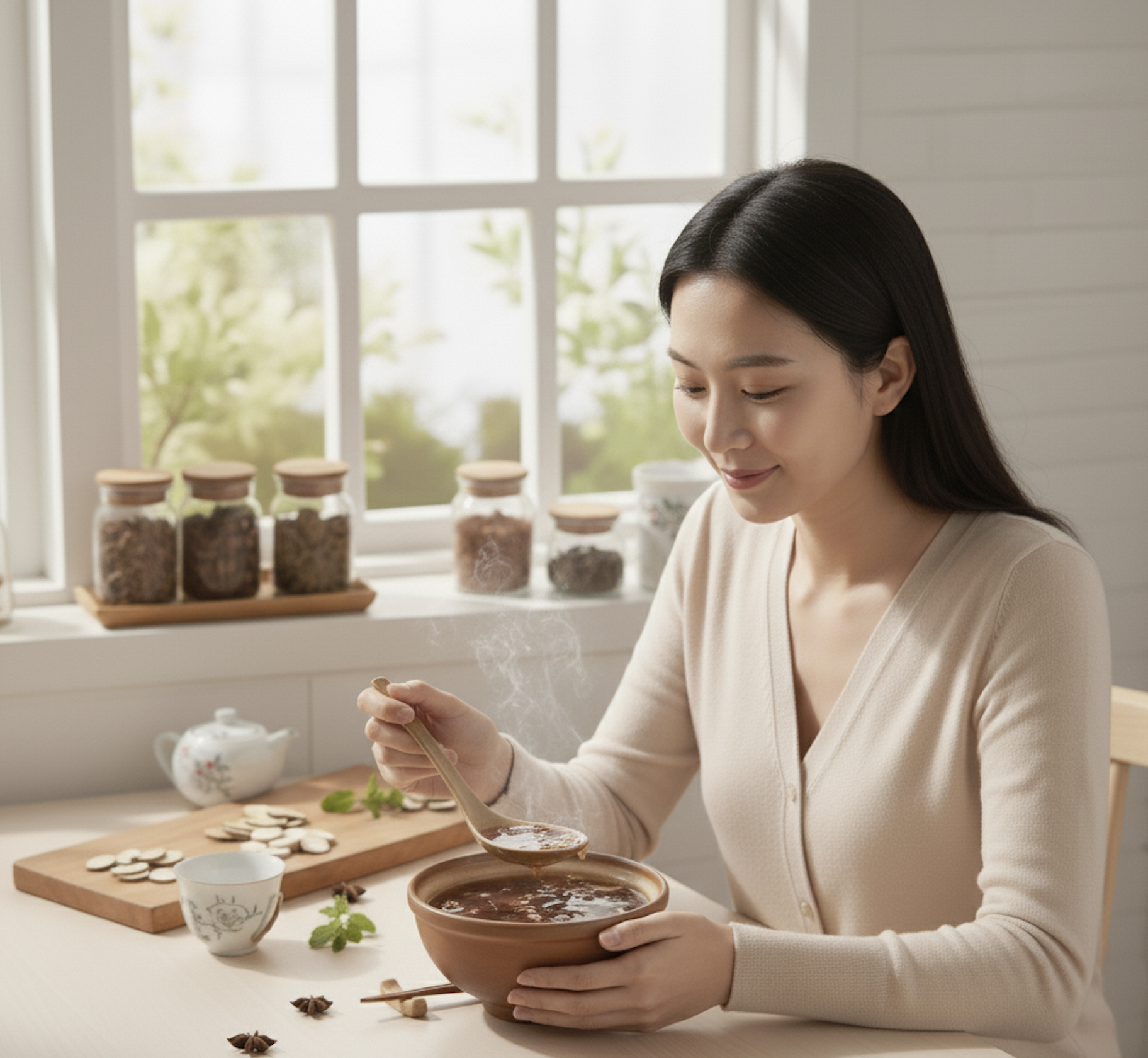 四物湯的功效是補血活血、調理月經不調與經痛，並透過改善氣血虛弱、提升循環，達成養顏潤膚、改善手腳冰冷和提升整體體力的效果。