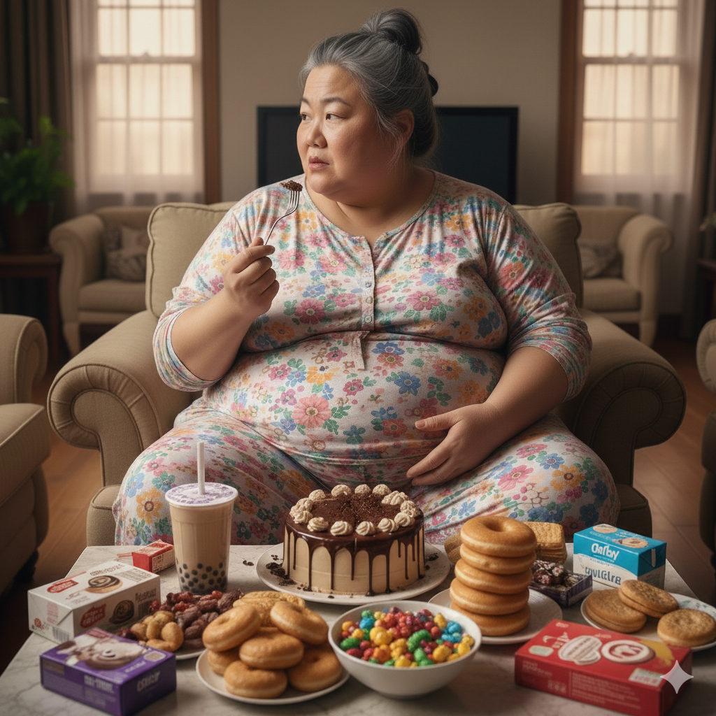 台灣心臟內科醫生林謂文在《健康晚點名》節目中分享了這宗病例。該女子身高 150cm，體重卻因壓力性進食甜食而暴增至 130kg。她 40 多歲時，因頭暈、頸部僵硬等症狀求醫