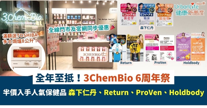 【3ChemBio 6周年祭】年度最強優惠盛典開鑼!人氣保健品低至半價再折上折 立即鎖定必搶清單!