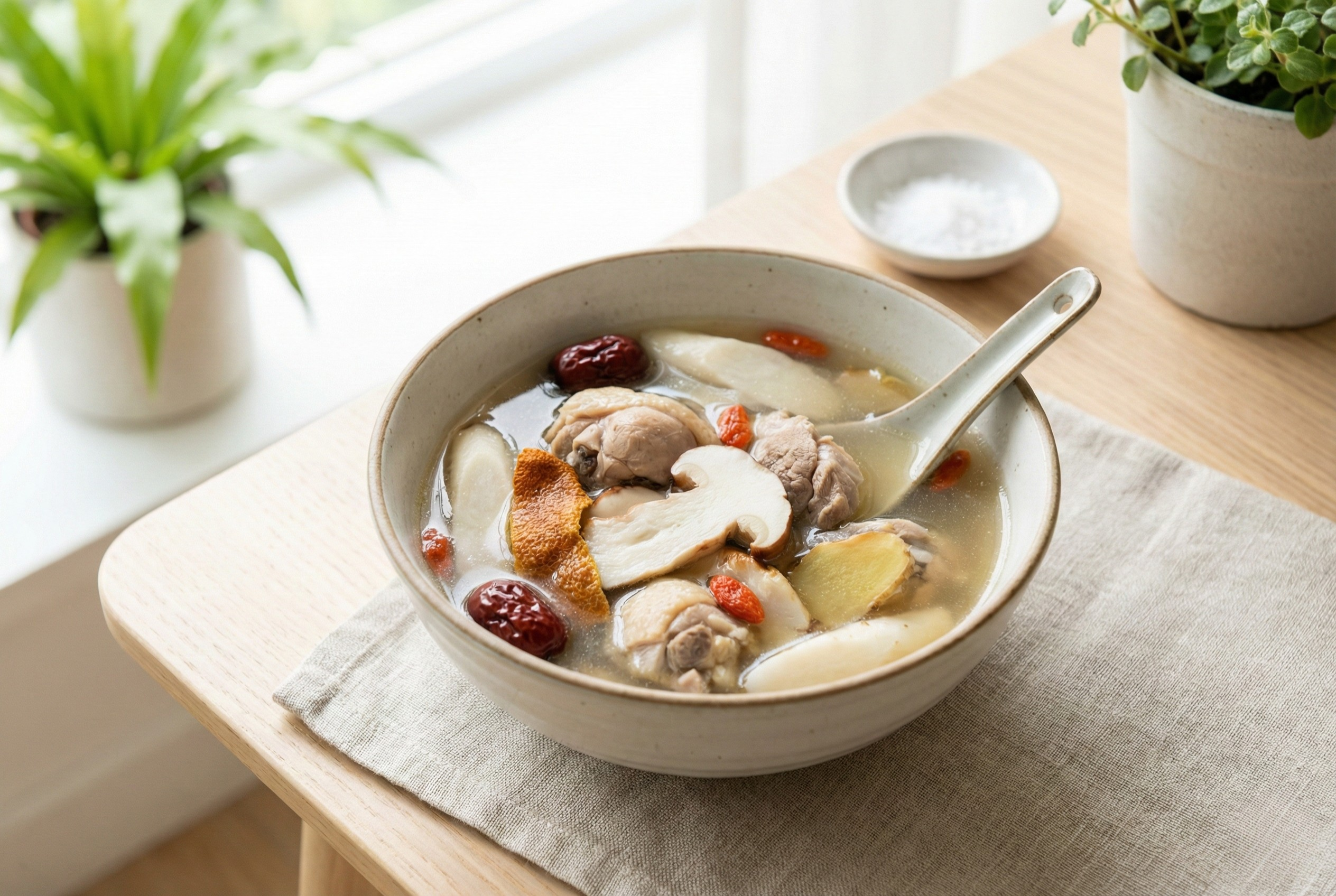 虎乳靈芝鷓鴣湯富含多醣體與抗氧化成分,能有效增強免疫力,適合體質虛弱或易感冒的人士飲用。