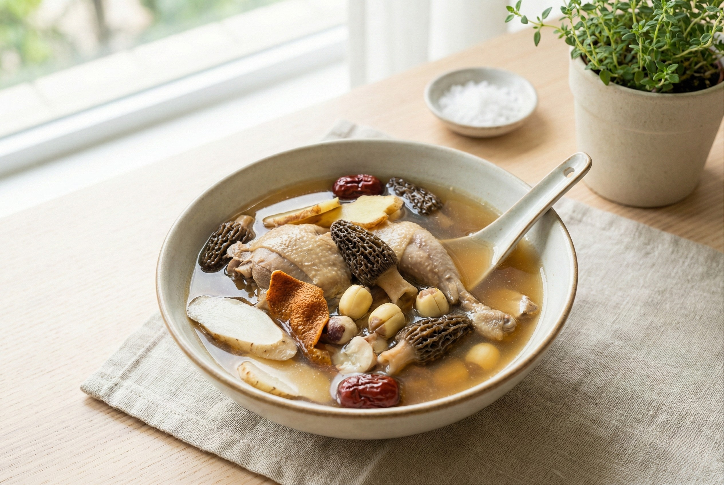 羊肚菌鷓鴣湯富含胺基酸,能有效益智補腦、提升記憶力與專注力,是學生及腦力勞動者的補腦首選。