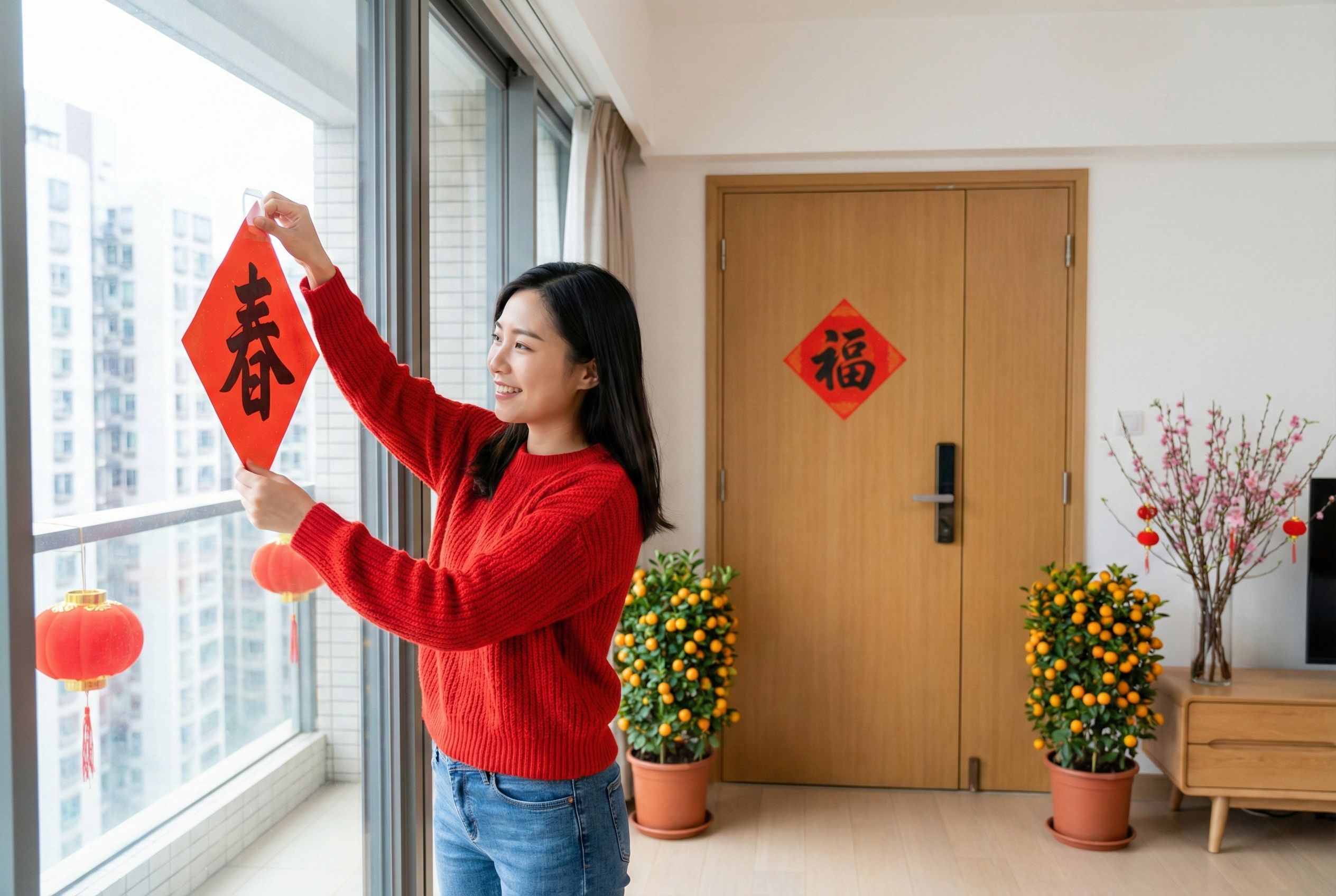 大門或房門不宜單貼「春」字,以免招來不良姻緣,「春」字可改貼在窗戶或雪櫃。