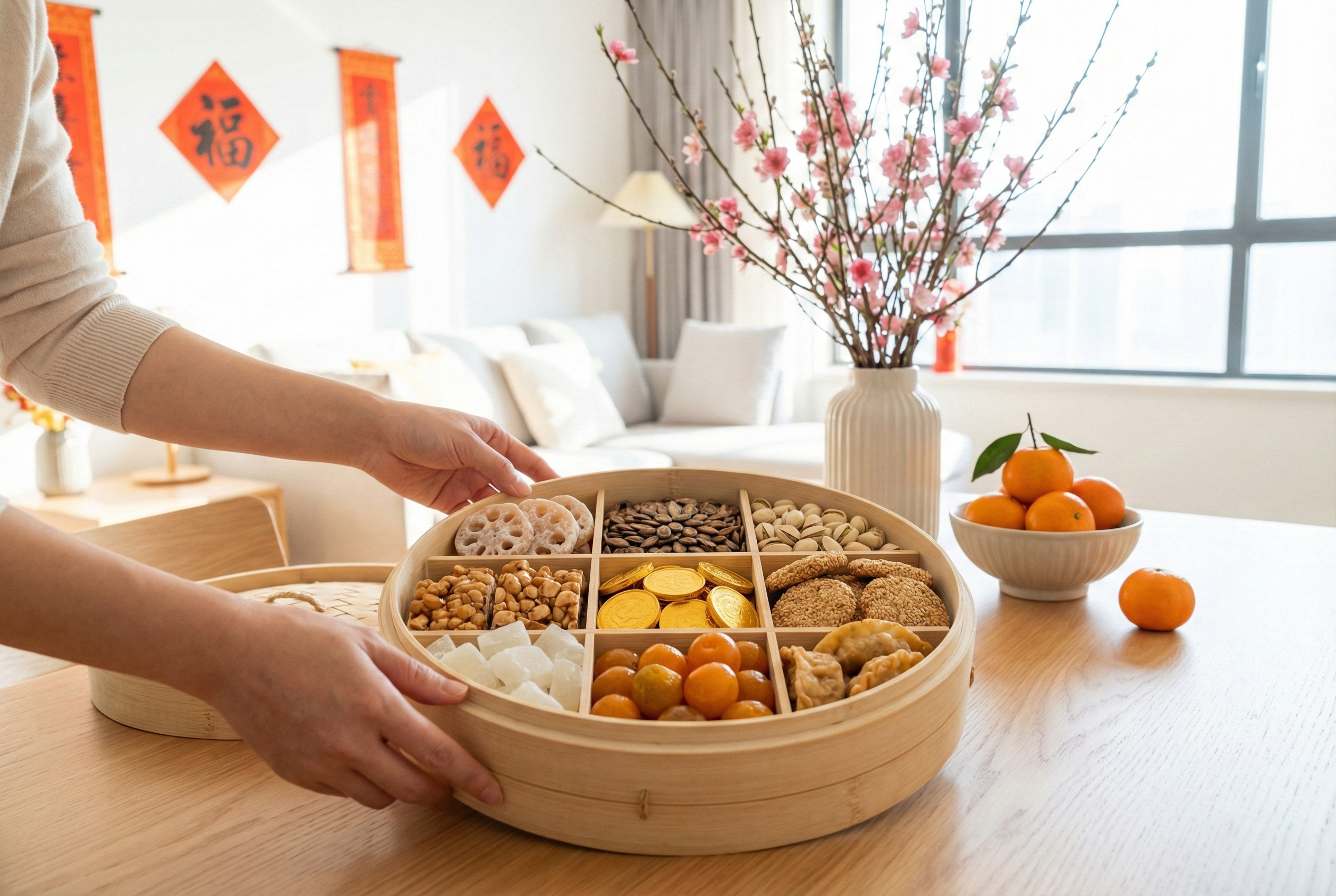 全盒宜選單數格，格數越多越顯尊貴，其中九格最氣派，象徵吉祥與皇室尊貴。