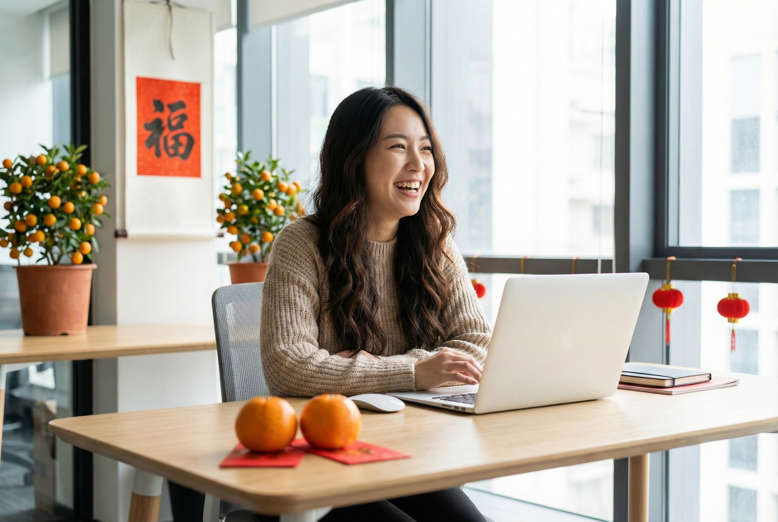 收工前在辦公桌放兩顆柑，象徵「大吉大利」，若在柑底放利是封，更寓意財運延續，好運加倍。