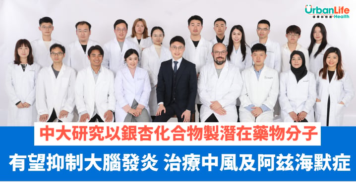 【中大研究】以銀杏化合物製潛在藥物分子 有望抑制大腦發炎 治療中風及阿兹海默症